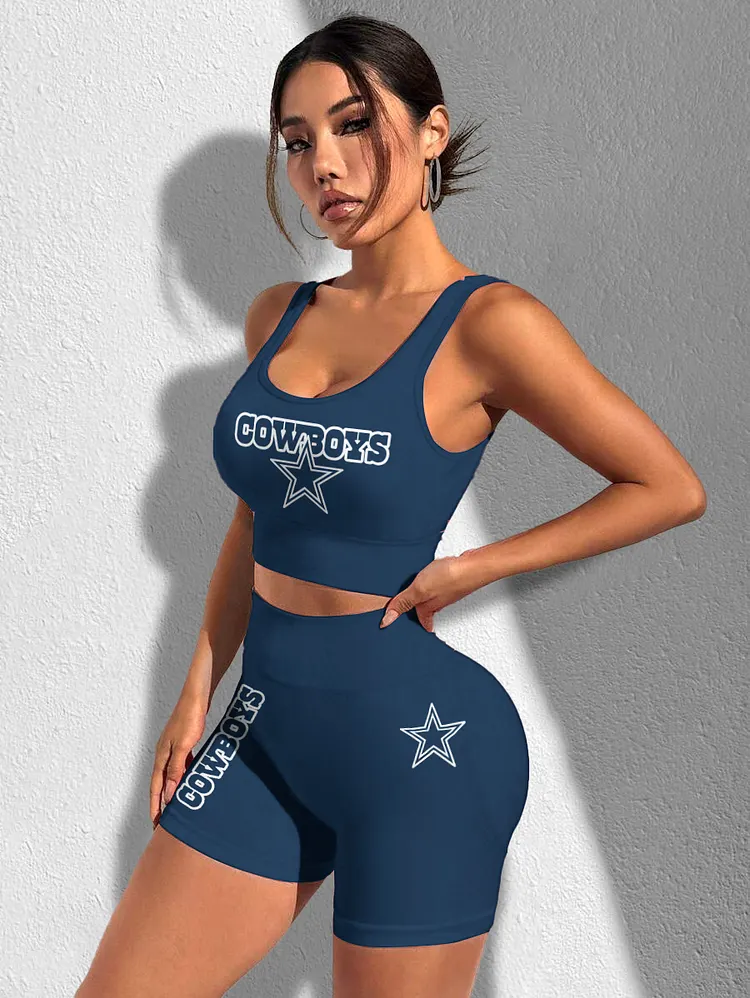 Dallas Cowboys Sports Bra & Shorts Gym Set