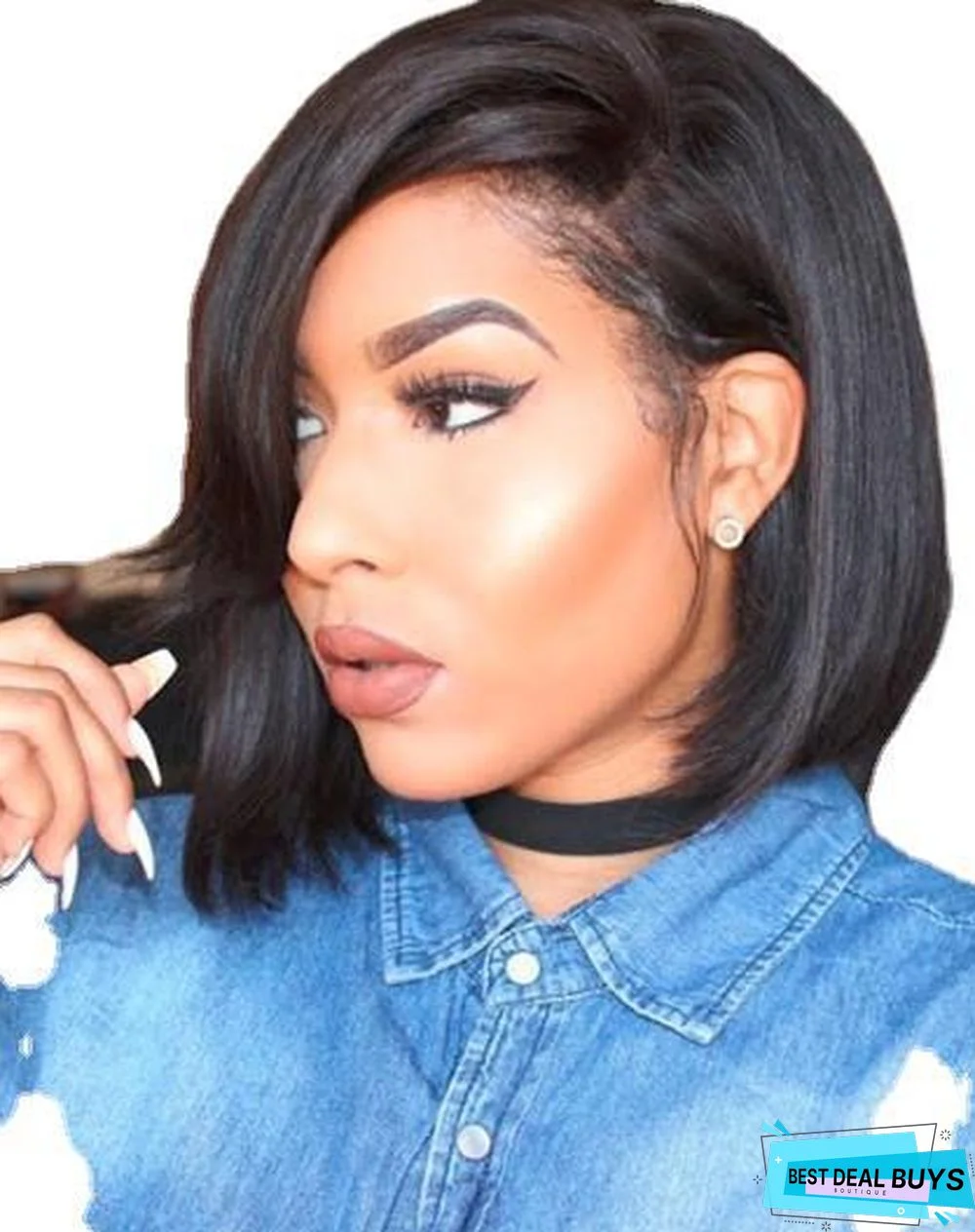 Wig Female Short Curly Hair Partial Score