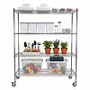 [US Local Warehouse] 5 Tier Wire Storage Rack with Wheels Garage Shelving Each Layer Support 250KG Shelving Units 70.87x59.76x23.98in for Warehouse Hospital Commercial Space