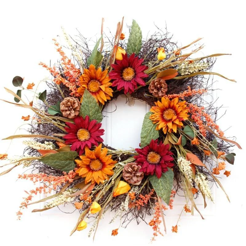 Large 24” Sunflower Wreath Front Door Wreath For Home Decor、、sdecorshop