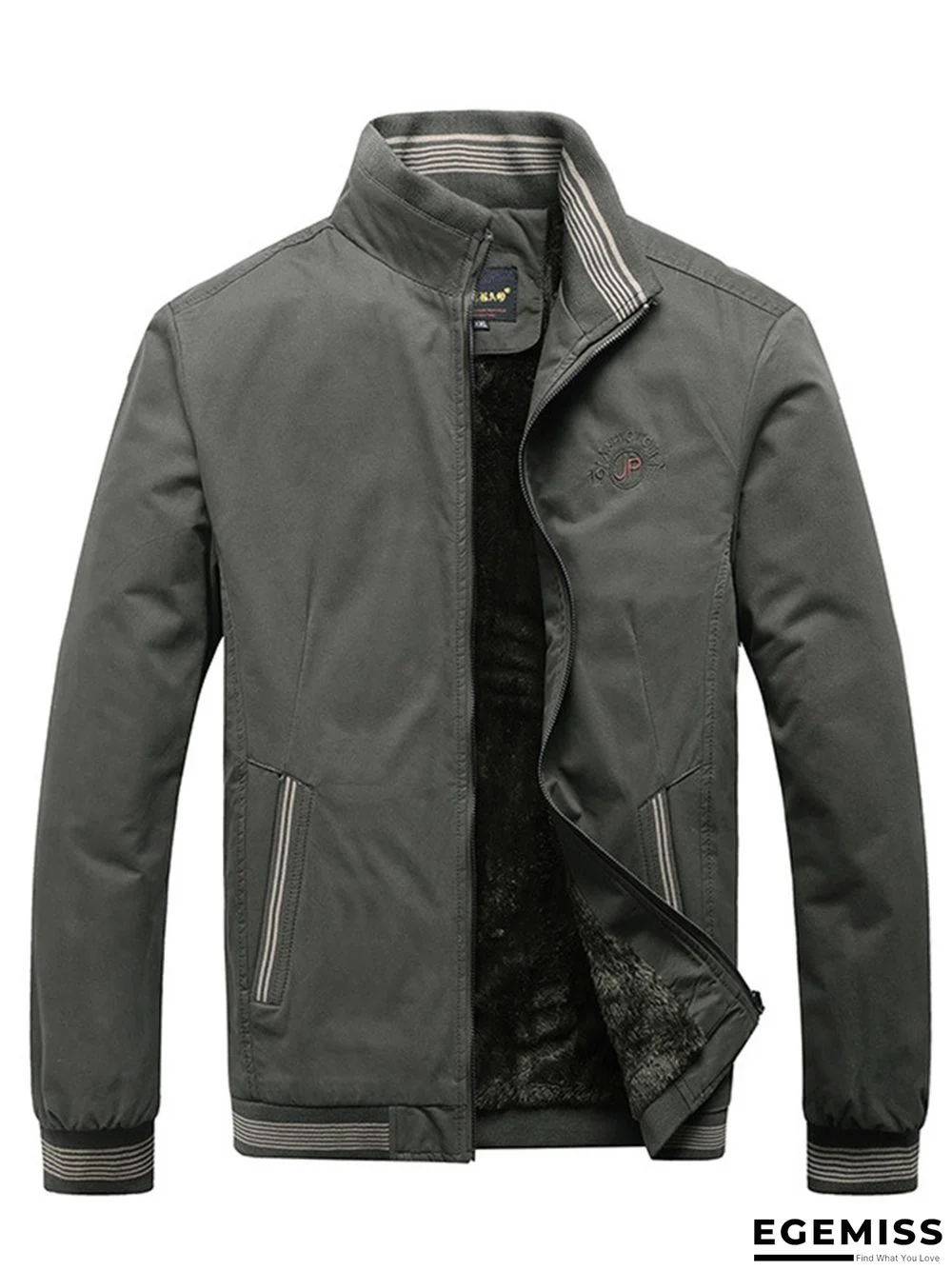 Casual Solid Color Stand Collar Men's Jacket | EGEMISS