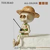 "Until Death Skeleton Fishing" Funny decoration creative gift desktop atmosphere ornaments, Fishing Skull Halloween Ornament