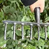 High Carbon Steel Nail Rake Weeding Rake Loose Soil Rake Farm Tools(12 Teeth)