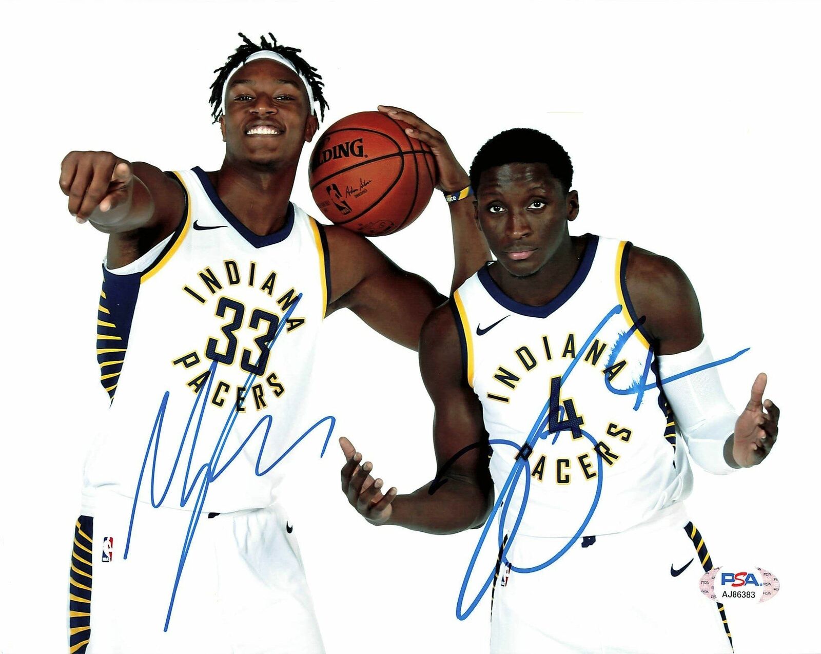 VICTOR OLADIPO MYLES TURNER Signed 8x10 Photo Poster painting PSA/DNA Indiana Pacers Autographed