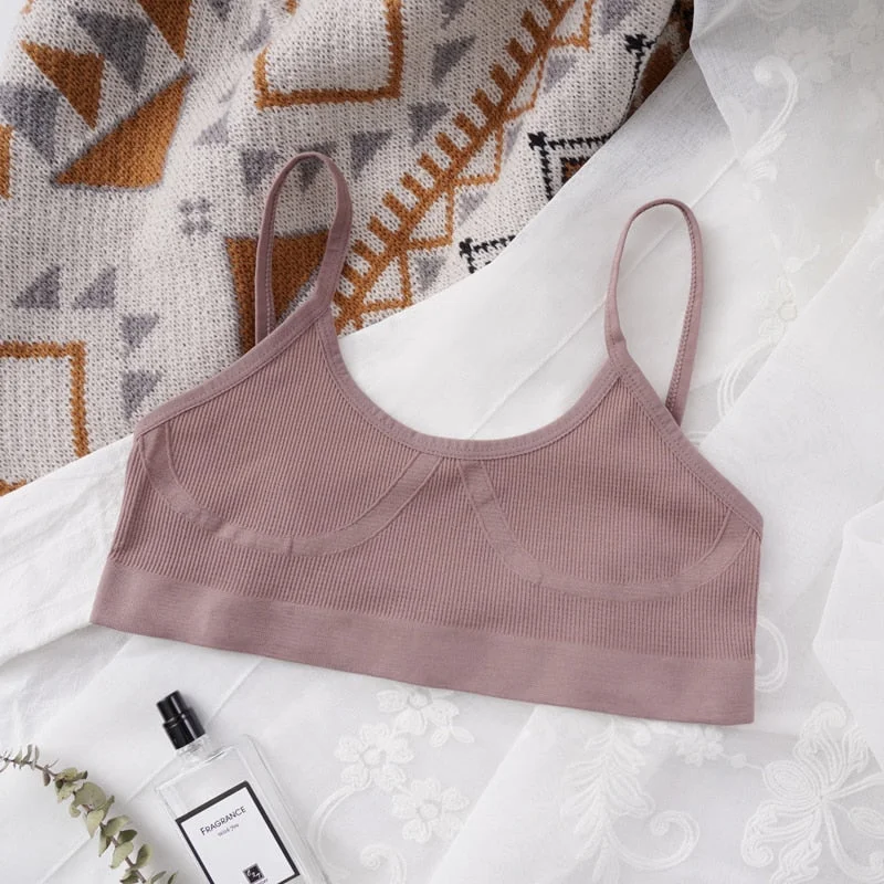 U-shaped Back Bra Tube Top Women Crop Top No Padded Wirefree Sexy Lingerie Bra Sports Fashion Street Women's Underwear Top