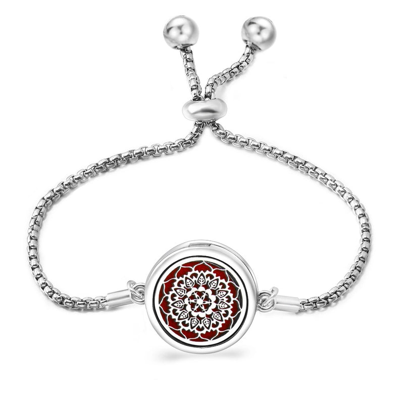Fashion Angel Wings Aromatherapy Pendant Bracelet Essential Oil Diffuser Stainless Steel Bracelet Adjustable Women Simple