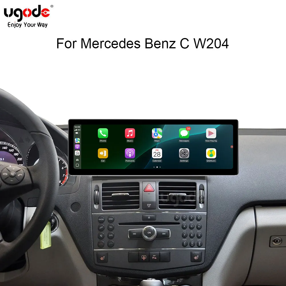 For Mercedes Benz C W204 2007-2014 year Apple CarPlay Android Auto Display Monitor Upgrade Autoradio Stereo
