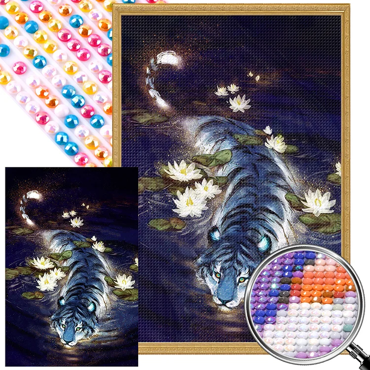 Full Round Diamond Painting - Water Tiger 40*60CM