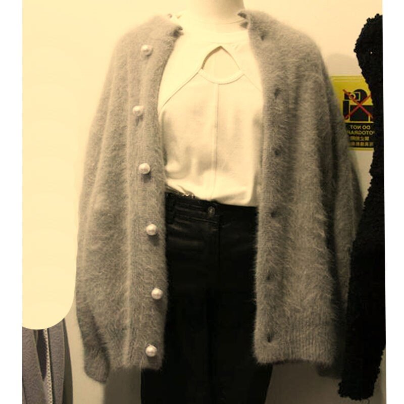 Autumn Winter Cashmere Hairy Warm Sweater Women Cardigan Sweater Women Jacket Imitation Mink Velvet Coat New Elegant Loose Tops
