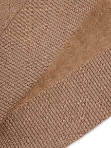 Women's Solid Thermal Lined Drop Shoulder High Neck Sweater, Casual Solid Long Sleeve Jumper For Daily Outdoor Wear, Women Knit Top for Fall & Winter