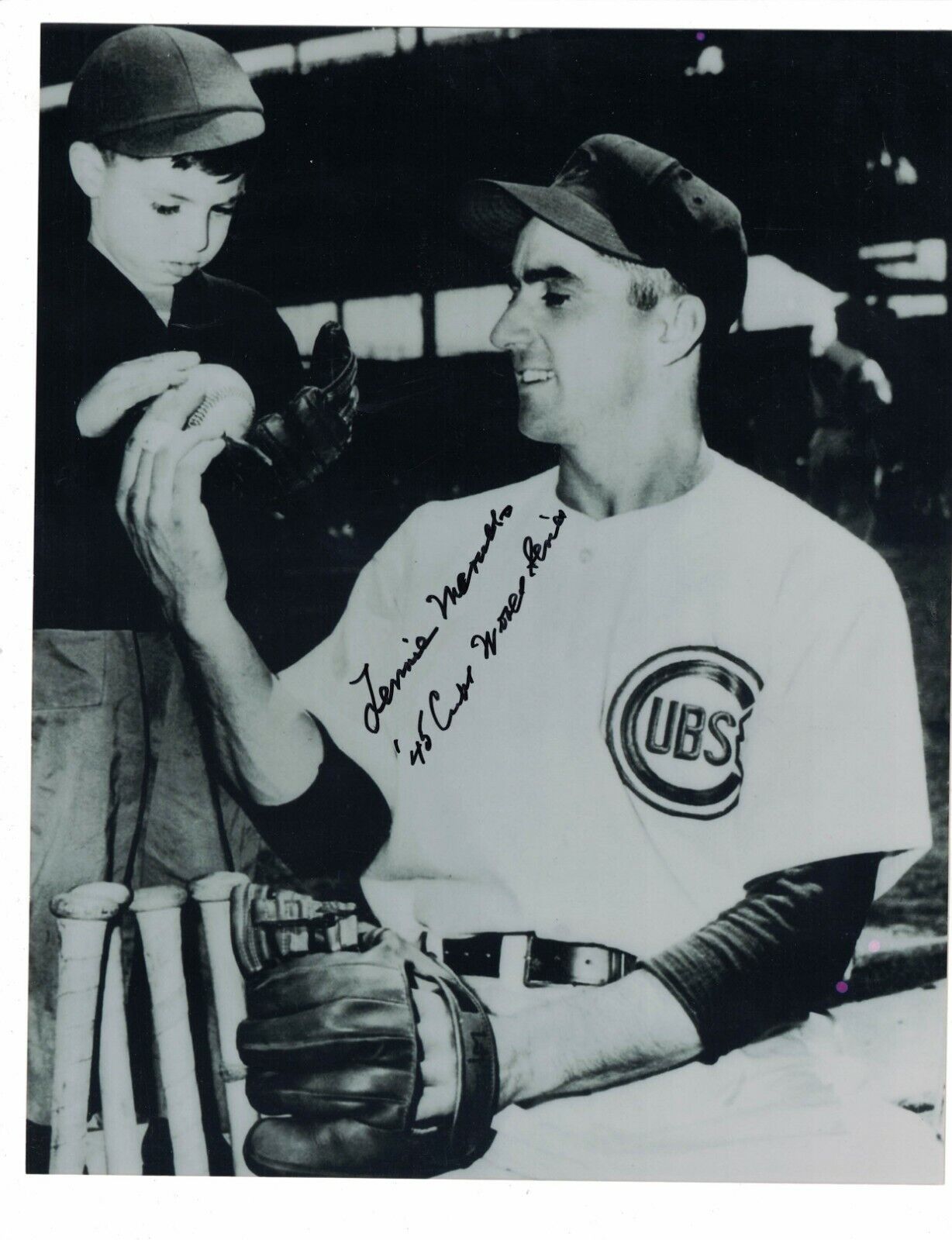 Lennie Merullo Chicago Cubs Signed 8 x10