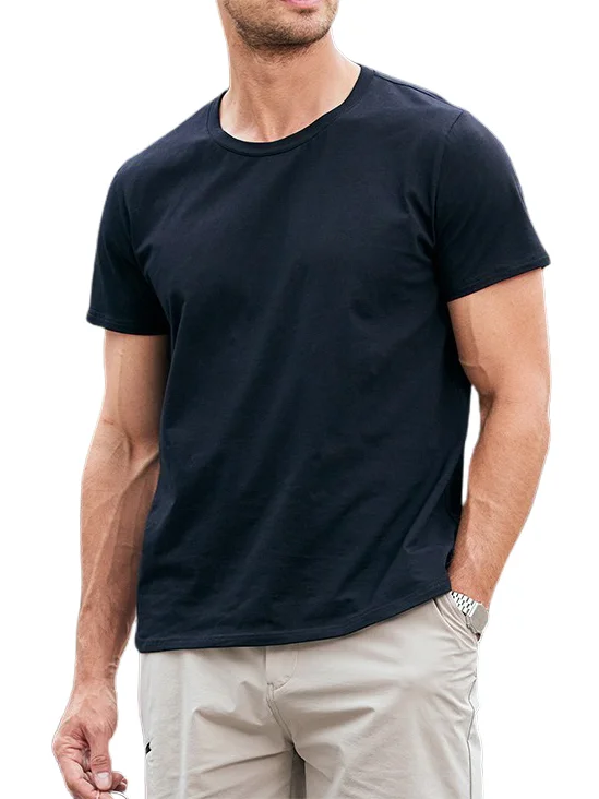 Men's And Women's 100% Cotton 180g Solid Color Basic Casual Short-sleeved T-shirt