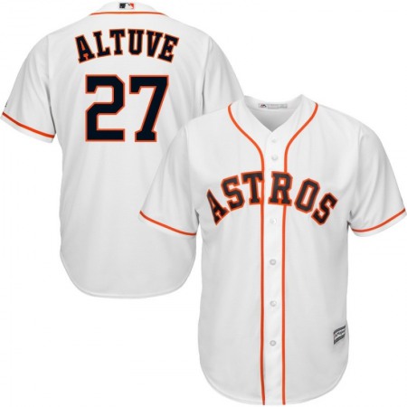 Men's Houston Astros #27 Jose Altuve White Cool Base Stitched MLB Jersey LQ9B