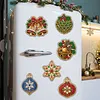 6PCS  DIY Pearl Diamond Painting Christmas Fridge Magnets, Sparkling Rhinestone Refrigerator Magnet Craft Kit for Home Decor & Gifts