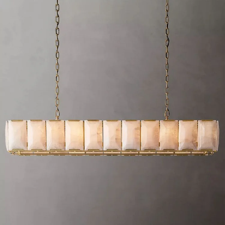 Harlown Calcite Rectangular Chandelier 74" Vjlight