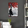 Black Cat Uunder Tree - Vintage Metal Signs - 20*30cm