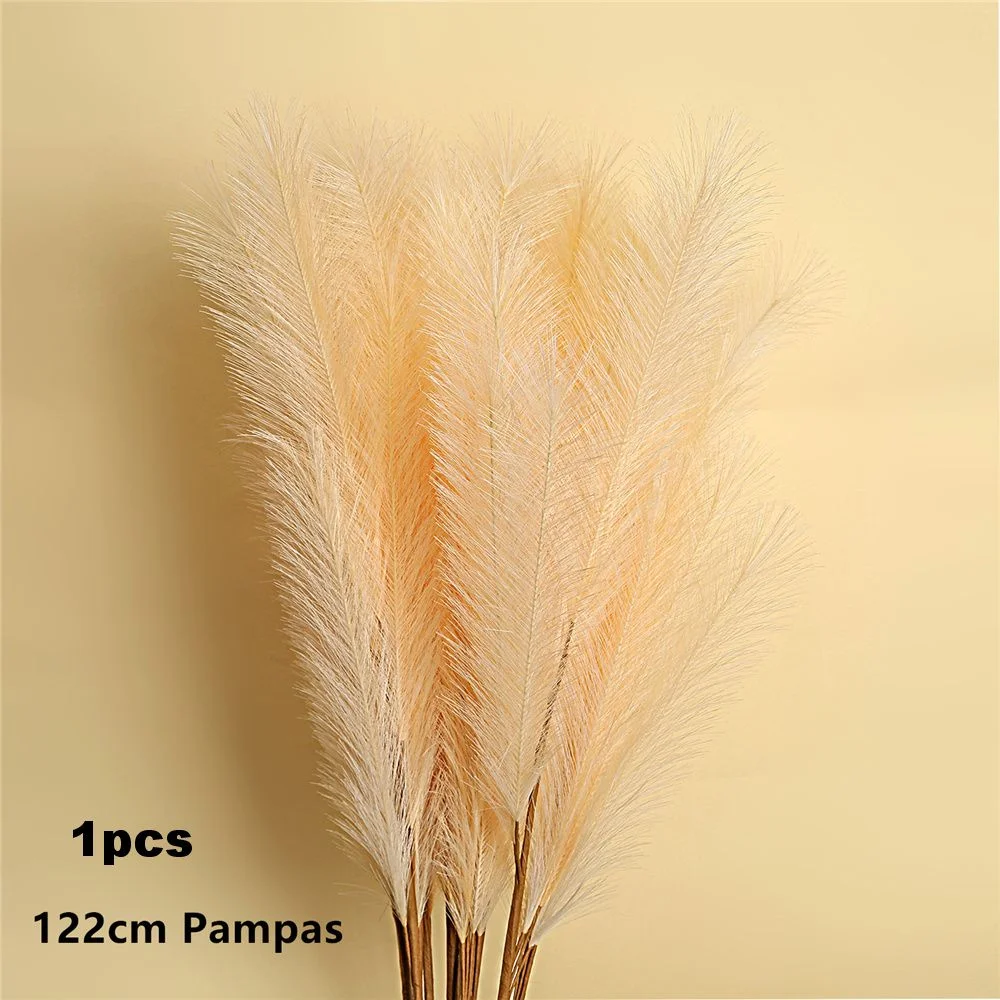 Cifeeo 1PCs Small Pampas Grass Artificial Bulrush Flowers Fake Plants Wedding Flower Bouquet Decoration for Home Party Decor Ornaments