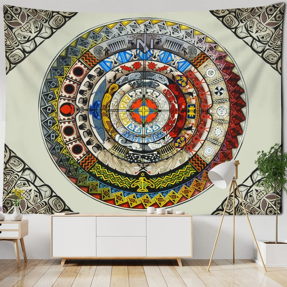 Mandala Tarot Tapestry Wall Hanging Zodiac Star Plate Sun And Moon Psychedelic Witchcraft Hippie Home Decor