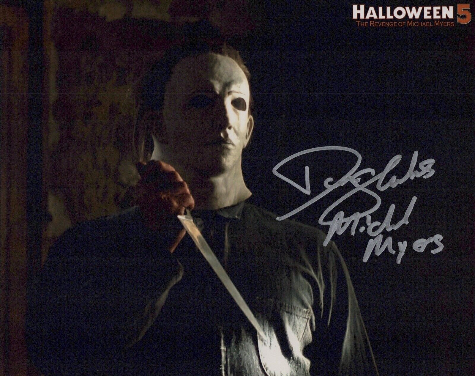 Halloween 5 movie 8x10 Photo Poster painting signed by actor Don Shanks IMAGE No3