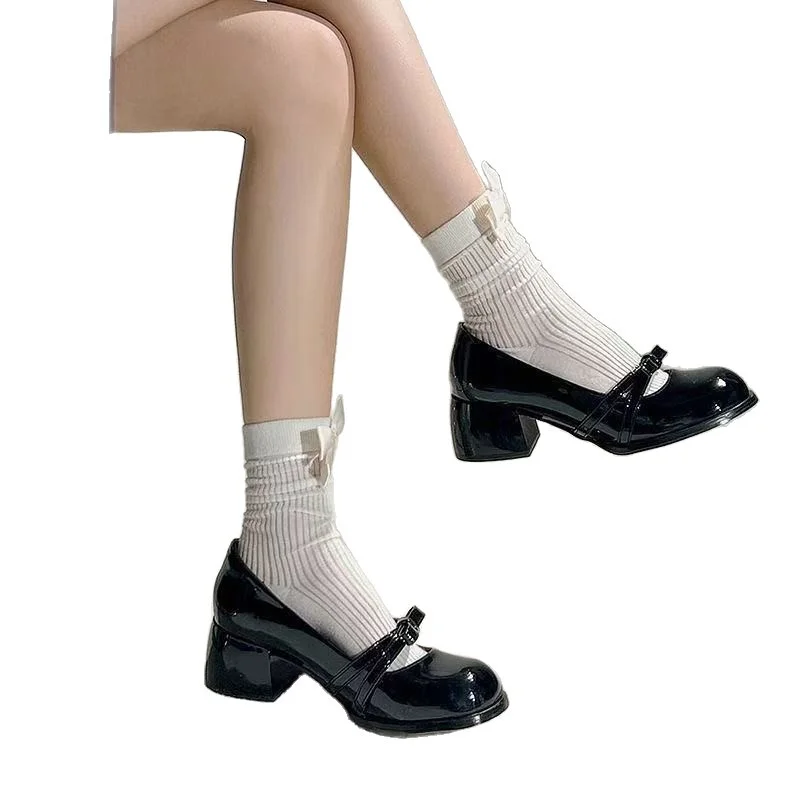 Breakj Breakj Retro High Heel Round Head Coarse Heel Single Shoes 2025 New Temperament Coarse Heel Evening Mary Jane Women's Shoes