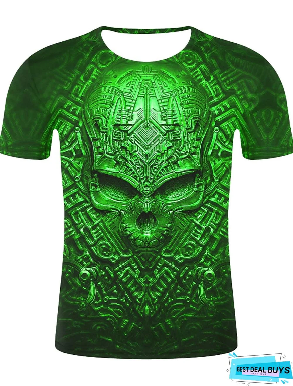 Men's T-Shirt Graphic 3D Skull Plus Size Print Short Sleeve Daily Tops Streetwear Exaggerated Round Neck
