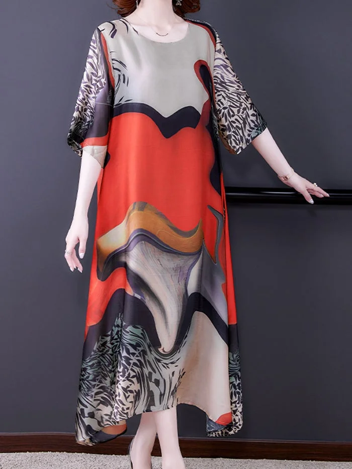 Fashion Print Silk Dress