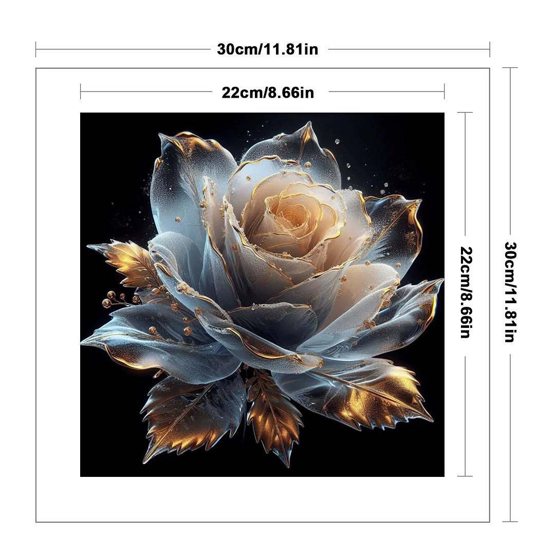 Gold Flower Full 18CT DIY Counted Cross Stitch Arts Kits for Home Decor 30x30cm