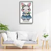 Rabbit And Calla Lily-14CT Stamped Cross Stitch 15*27cm/5.91*10.63in