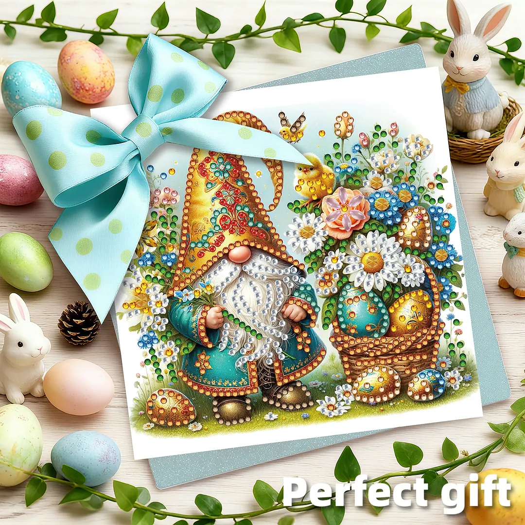 12PCS Easter Goblins DIY Rhinestone Diamond Art Mosaic Postcards with Envelopes Diamond Art Painting Greeting Card Kit for Birthdays Thanksgiving & Special Occasion (IHK110)