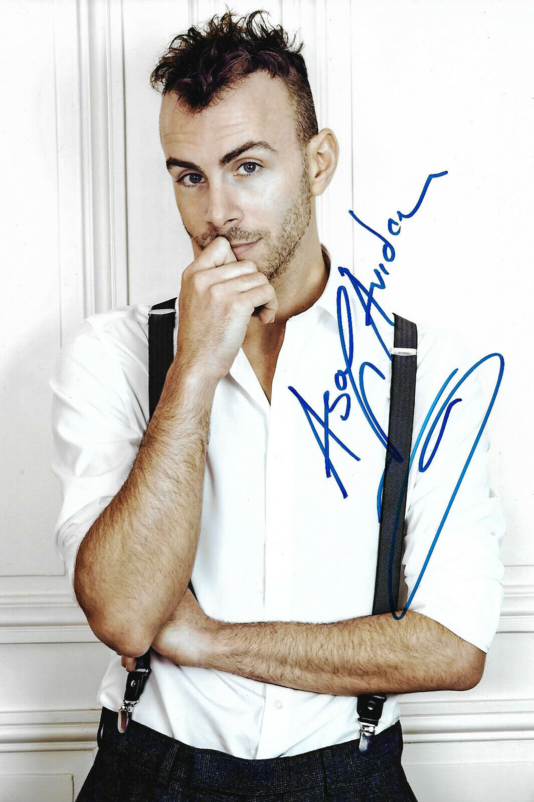 Asaf Avidan signed 8x12 inch Photo Poster painting autograph