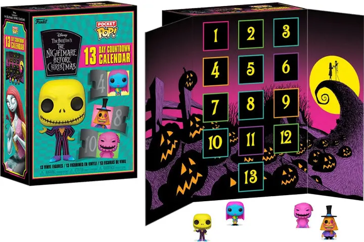 FUNKO POP ADVENT CALENDAR 13 DAY NIGHTMARE BEFORE CHRISTMAS BLACKLIGHT