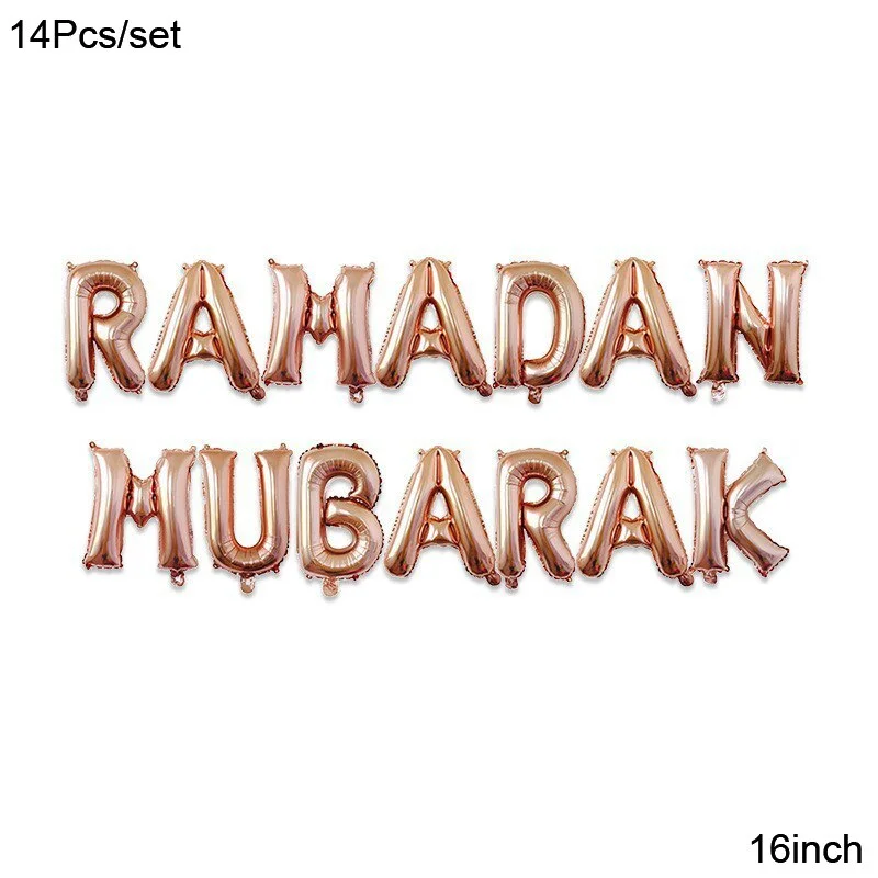 1Set Eid Mubarak Balloons Moon Star Ramadan Kareem Decoration Helium Foil Globos Banners Muslim Islamic Festival Party DIY Decor