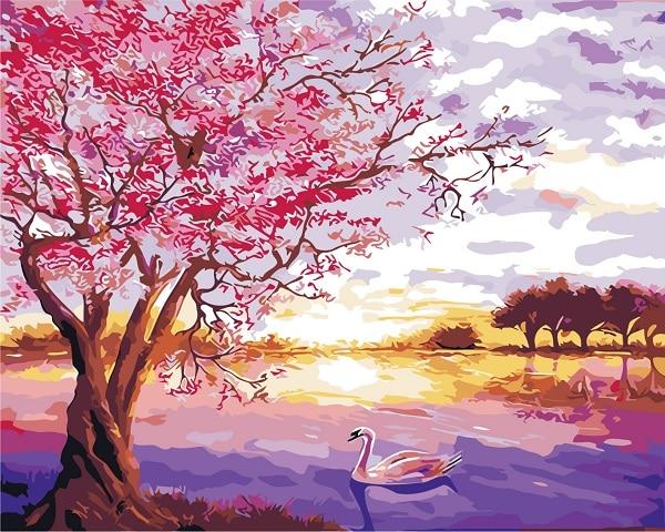 

Cherry Blossom By The Water – Paint By Numbers - 40*50CM, 501 Original