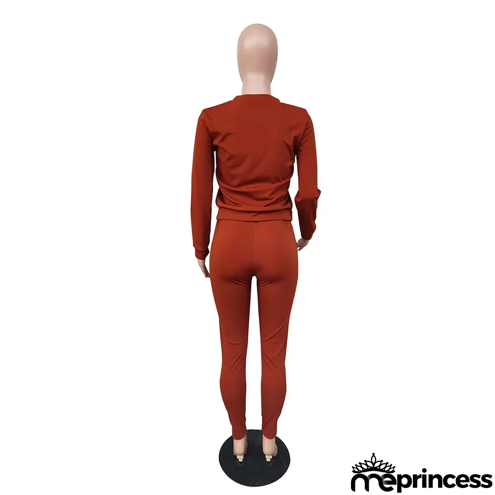 Women's Fall Winter Fashion Casual Sport Pocket Two-Piece Pants Set