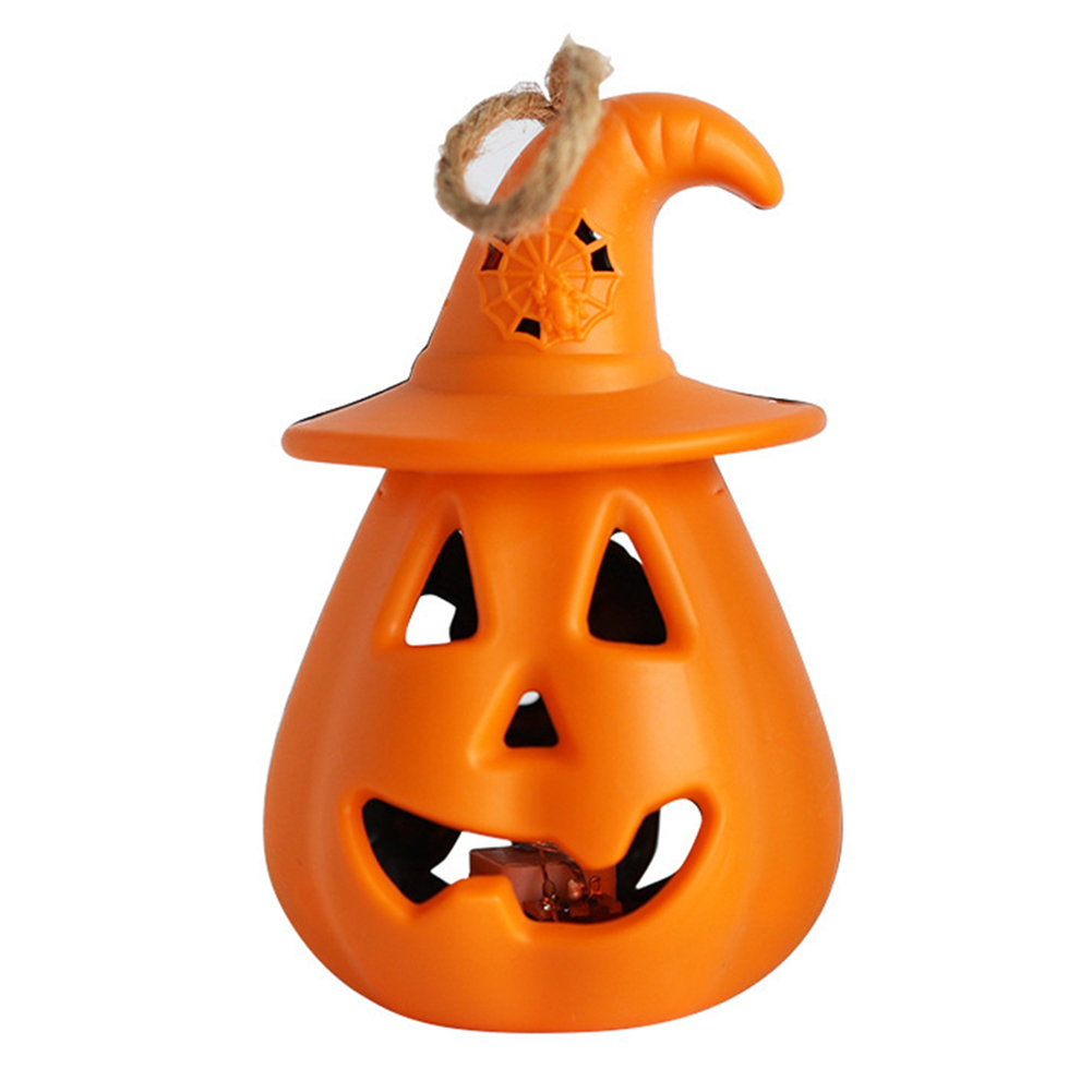 

Halloween Pumpkin Ghost with Hat Lantern LED Candle Light Horror Props Gift, 501 Original
