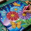 DIY Pearl Painting Butterfly Sunflower with Frame for Home Wall Decor(25x25cm)
