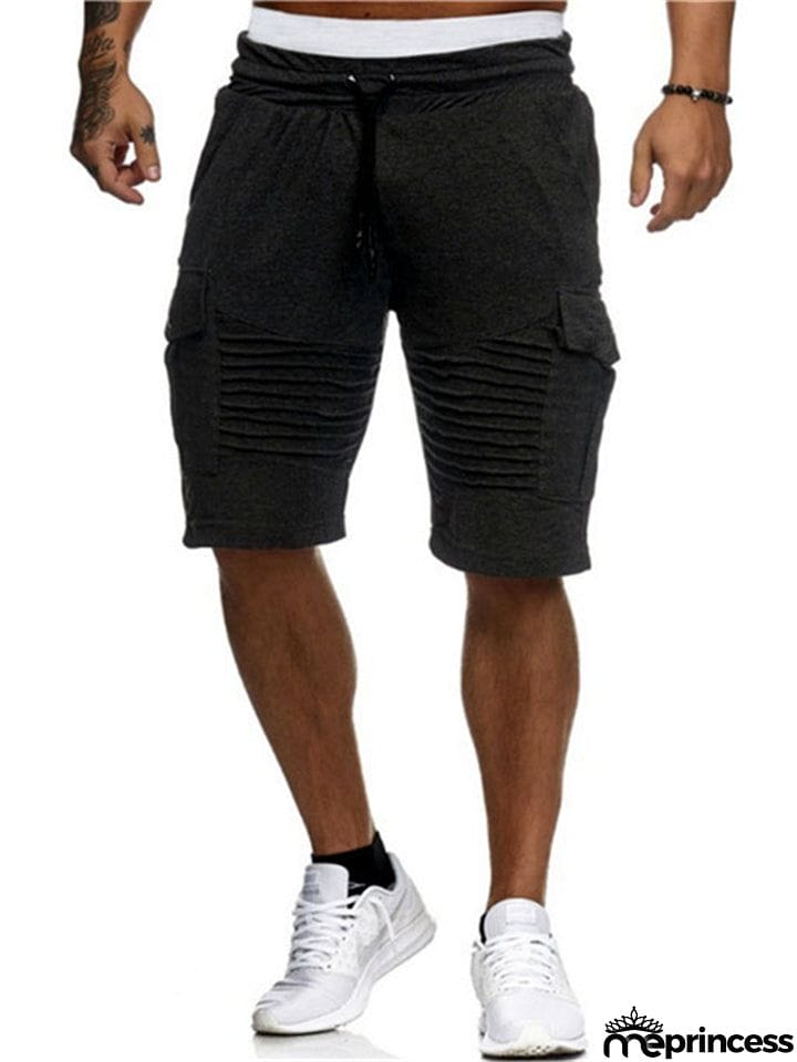 Men's Spring Summer Pure Cotton Cozy Drawstring Cargo Shorts