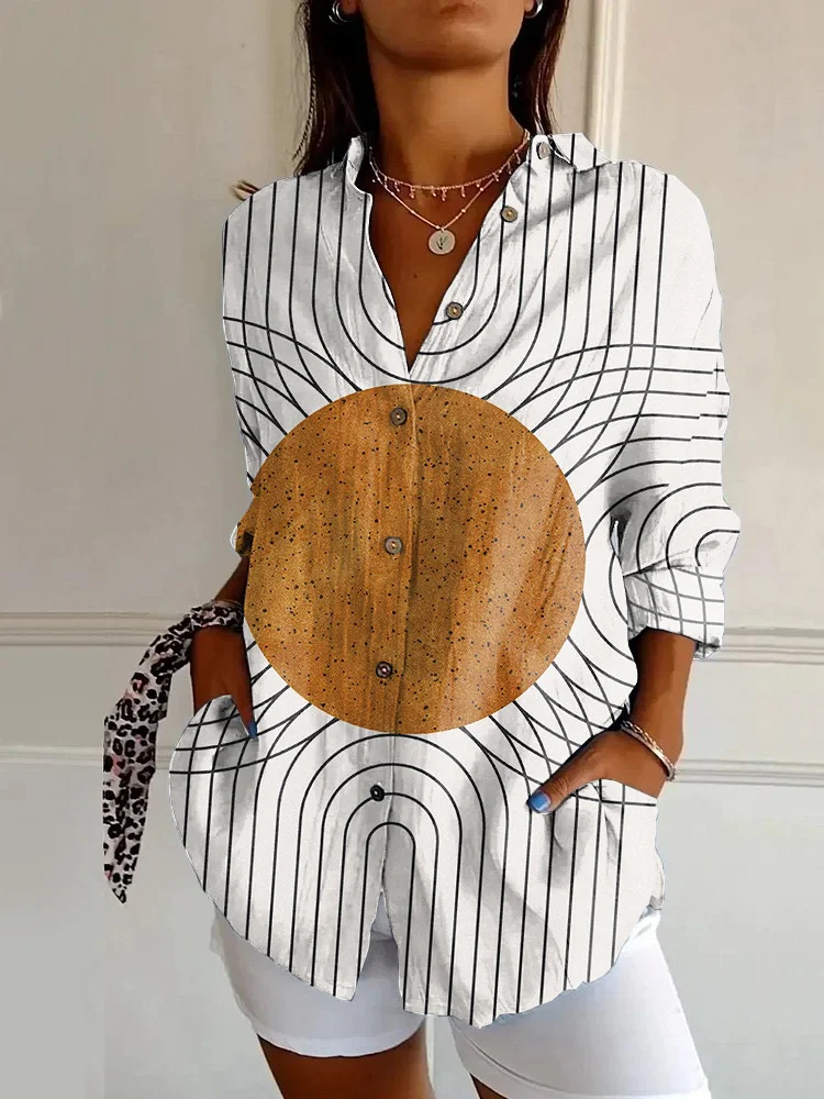 Sun Abstract Art Bohemian Long Sleeve Shirt