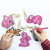 5pcs/set DIY Full Drill Special Shaped Diamond Painting Animal Keychain