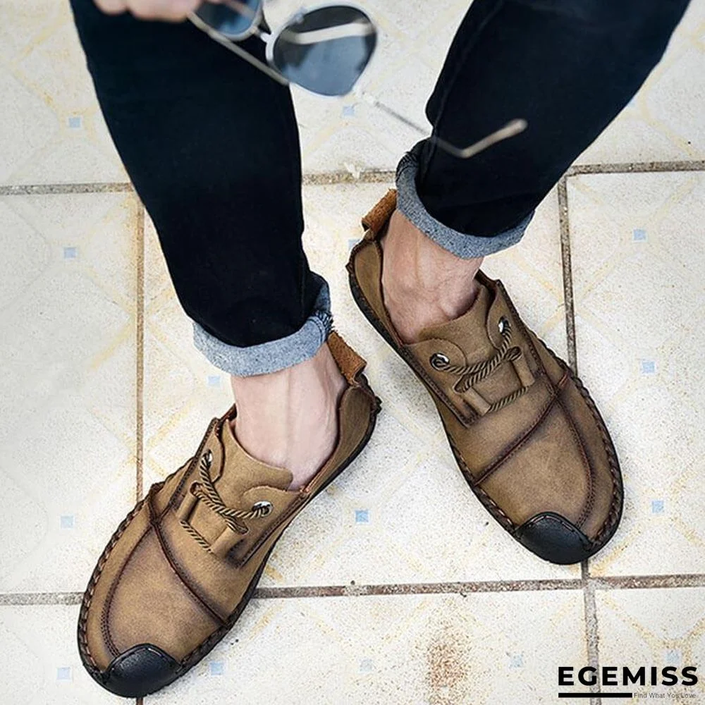 Men's Fashion Business Spliced Laced Casual Leather Shoes | EGEMISS