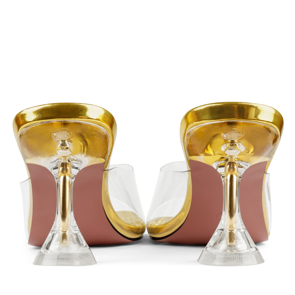 7cm/2.76''  Transparent Low Heeled Sandals Women's Slippers