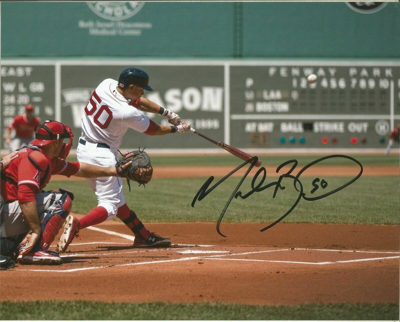 Mookie Betts Autographed Signed 8x10 Photo Poster painting ( Red Sox ) REPRINT