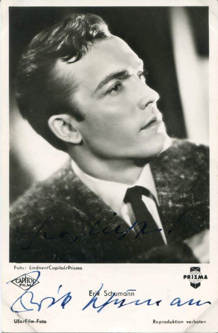 Erik Schumann (+) GERMAN ACTOR autograph, signed vintage Photo Poster painting