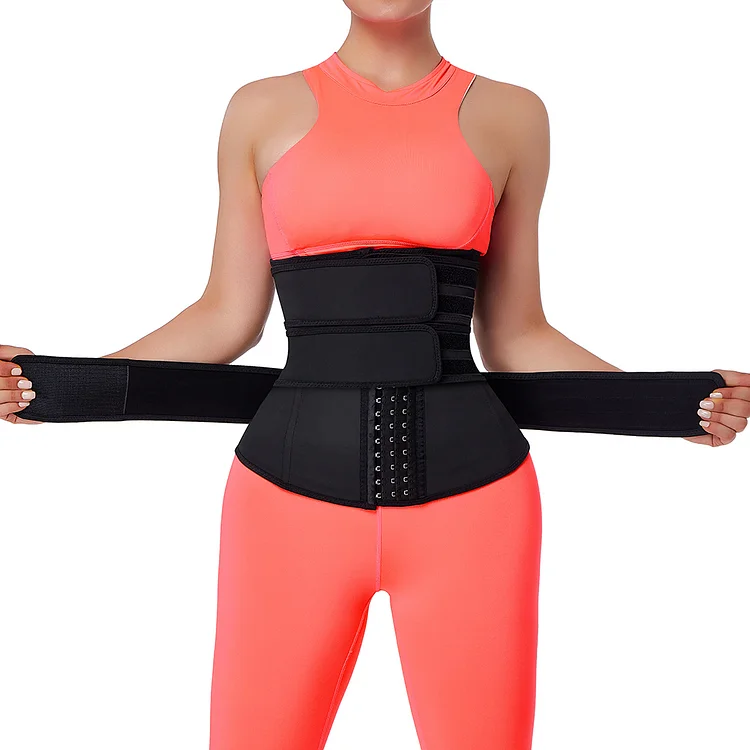 Wholesale Black Hooks Latex Three-Belt Waist Trainer Waist Trimmer Belt