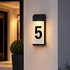 Solar Lighted House Numbers Luminous Outside Address Sign Smart Sensor Automatic LED Illumination Lamp Auto On/Off Villa Courtyard Number Plate Light Outdoor Doorplate Number Indicator