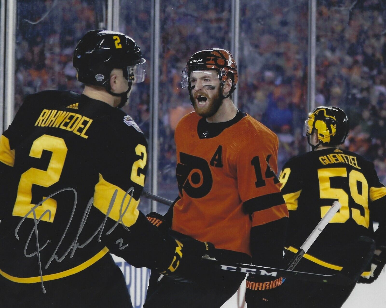 Autographed 8x10 CHAD RUWEDEL Pittsburgh Penguins Photo Poster painting w/Show Ticket