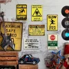 6pcs - Warning Signs - Vintage Metal Signs(12*16Inch)