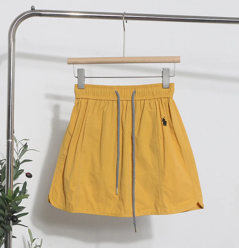 Uveng Design-Sensitive Niche Dress Half-Dress Woman Tight Waist A Trouser Skirt Open Fork Quick Dry Casual Skirt 8183