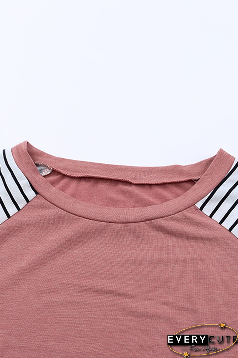 Pink Striped Leopard Patchwork Long Sleeve Mini Dress