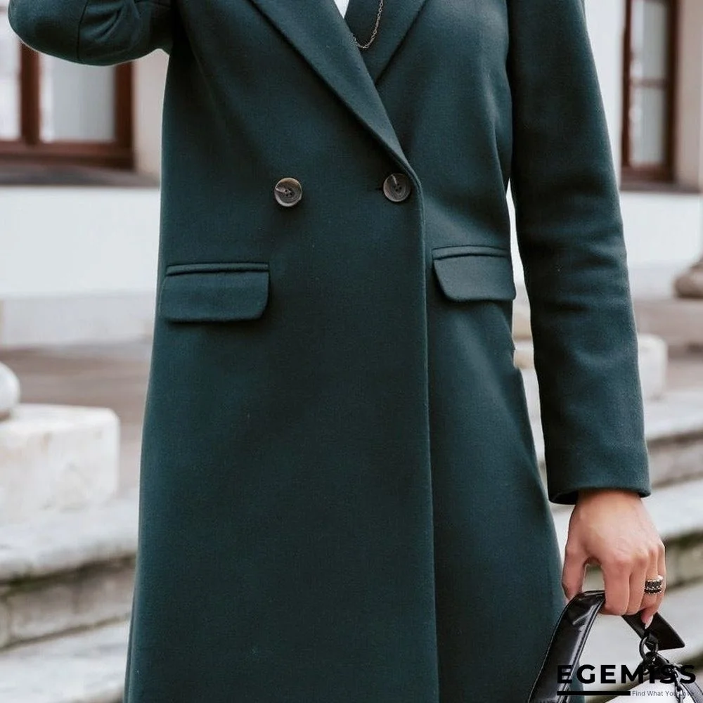 Autumn and Winter Long Suit Collar Woolen Coat Coat Coat | EGEMISS